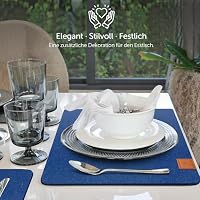 shinfly Tischsets Filz Platzsets Abwaschbar 18er Set, Blau 44x31cm – Ansicht 7