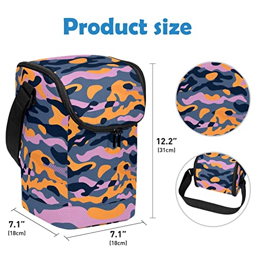 Lonchera grande de camuflaje que soluciona la falta de espacio con correa ajustable 4
