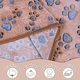 Pet Soft Hundedecke Katzendecke Welpendecke Waschbar, Warme Weiche Haustierdecken für Hunde Katzen, 3 Stück Flauschige Hundedecken für Mittlere Kleine Hunde (Small, Pfote)