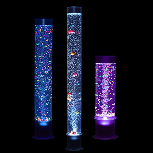 Playlearn Bubble Tube Tank Vortex Tower with Remote Control, Night Mood Light Aquarium, for Kid's Bedroom, Sensory Room, Waiting Room, LED Lights. (2 Foot Bead Column)