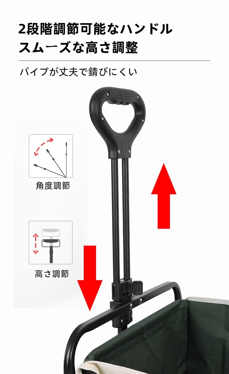 キャリーワゴン折りたたみ自立可大容量テーブル付きO型ハンドル高さ2段階調節角度調節S＆L大直径タイヤ台車アウトドアキャンプ用品レジャーカート収納 Amazon.co.jp: キャリーワゴン 折りたたみ 自立可 大容量 テーブル付き