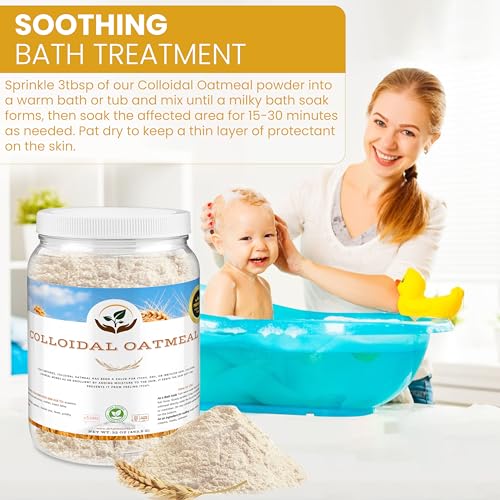 Image of Dirty Treasures Colloidal Oatmeal Bath | Eczema & Itchy Skin Relief | Baby-Safe, 100% Natural, Fragrance-Free | 2 lb (32oz)