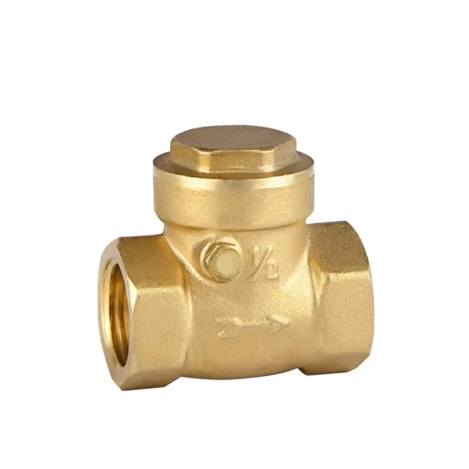 Válvula de retención oscilante de latón con rosca hembra de 1/2", 3/4", 1", 1-1/4", 1-1/2", válvula antirretorno unidireccional, 1 unidad(2)