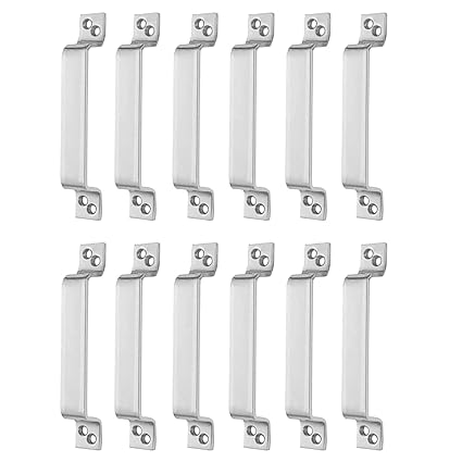 GAIYERA Stainless Steel for Home & Kitchen Doors/Cabinet/Window Handles - D Handle - 6 inch - Set of 12 pcs
