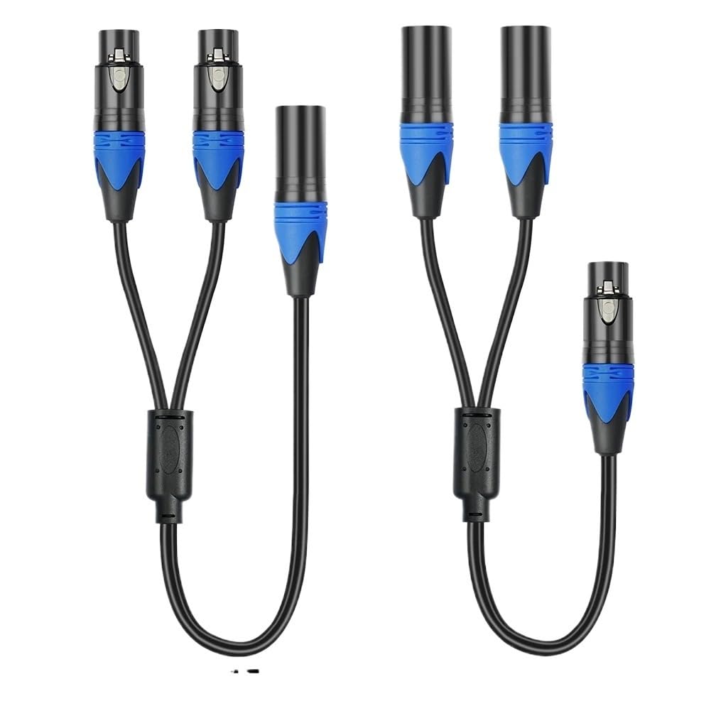 Y-Splitterkabel XLR-Buchse auf 2 XLR-Stecker, Mikrofon-Splitterkabel für Verstärker-Mixer (MFF)