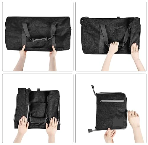 Travel Duffle Bag 85 Liters, For Men Women, Foldable, Great Size, With Shoes Compartment, Adjustable Strap, Water Resistant , Grey #TOP6