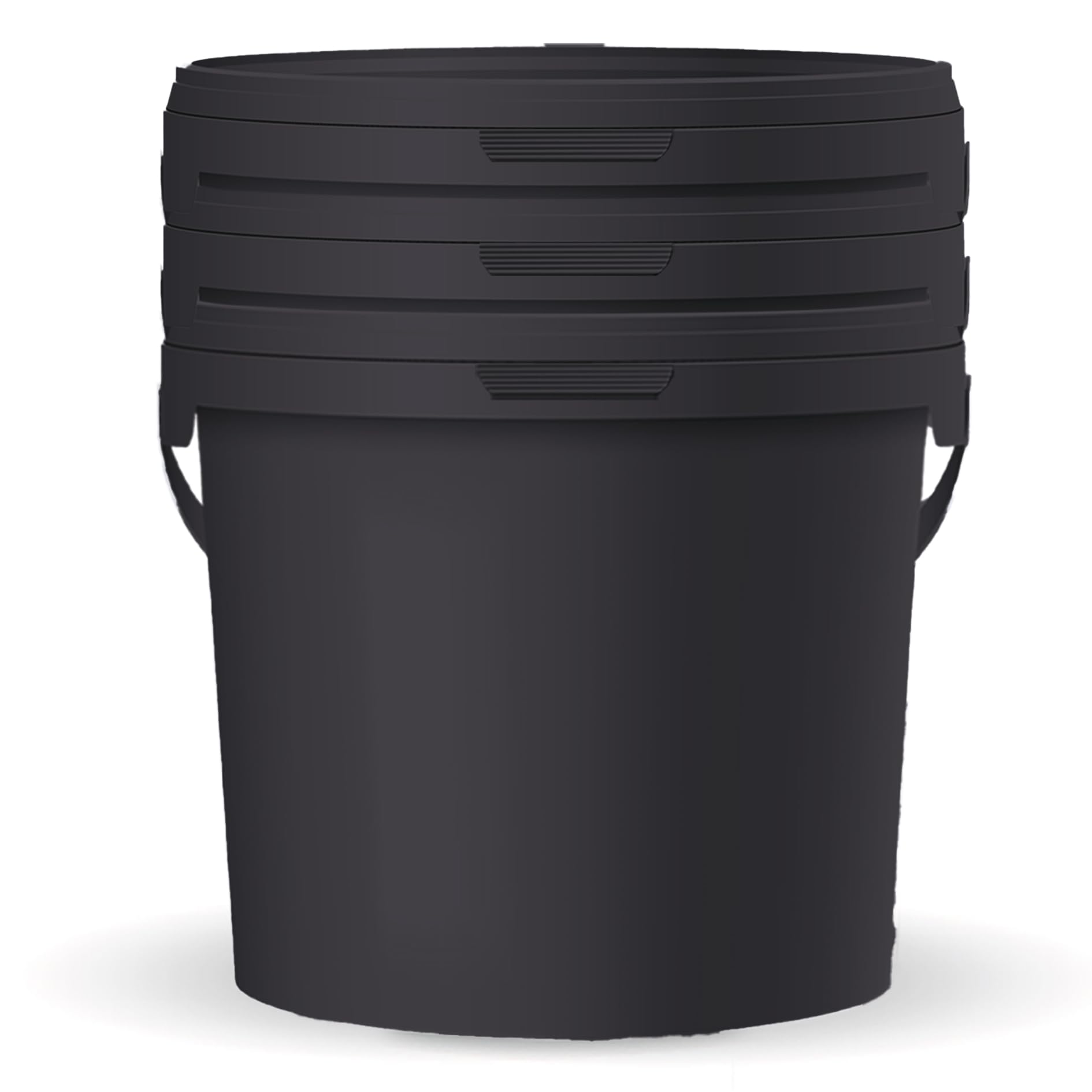 POSH Cubo con tapa, 3 x 10 l, apto para alimentos, color negro, con asa, a prueba de olores, herméticos y a prueba de fugas, de plástico resistente