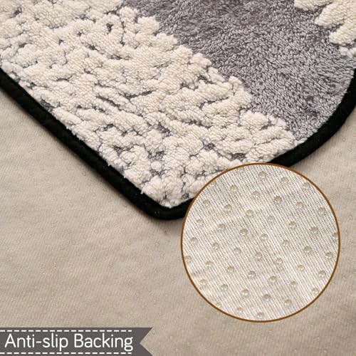 Image of HOKIPO Luxury Wavy Sofa Backrest Cover Mat 55x80 cm | Pack of 1 Anti Slip Backrest Mat, Pewter Grey (AR-6218-GRY)