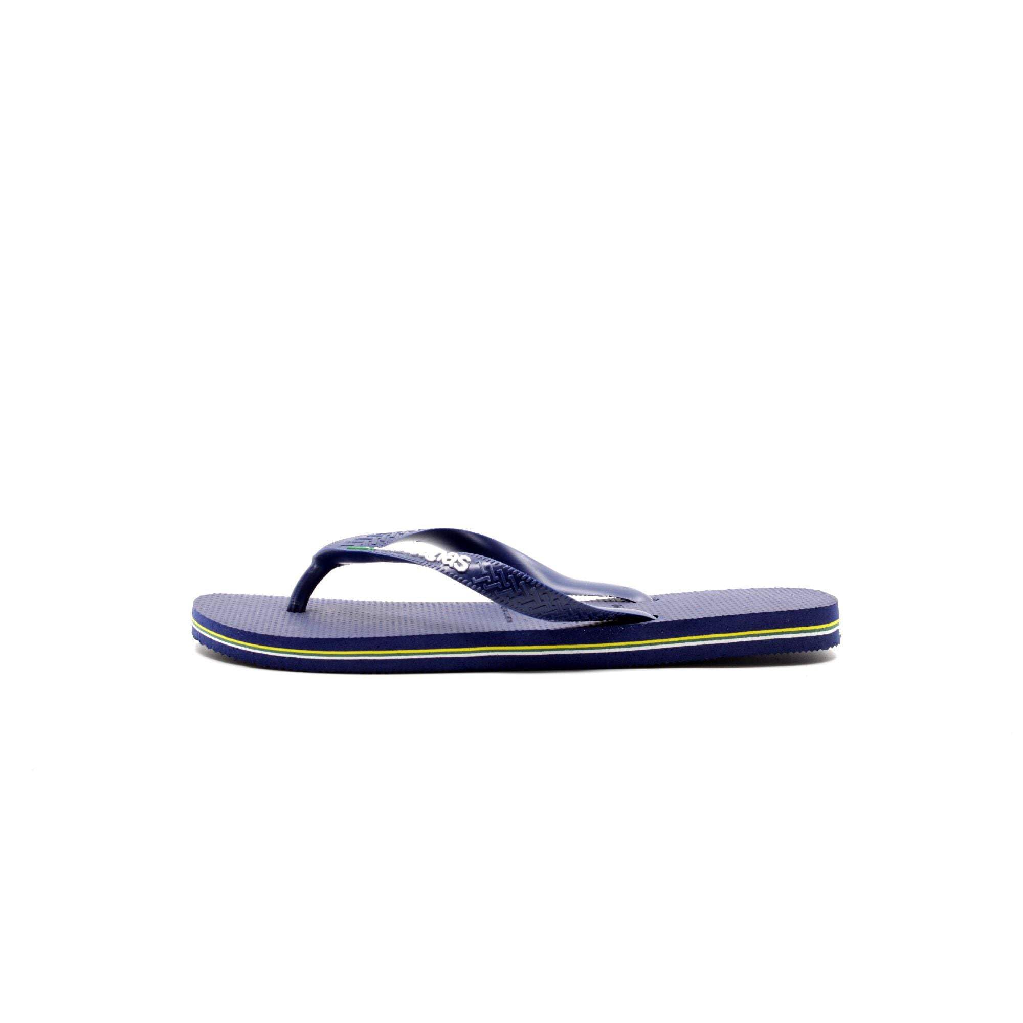 Havaianas Unisex Brasil Logo, Navy Blue, 7.5/8