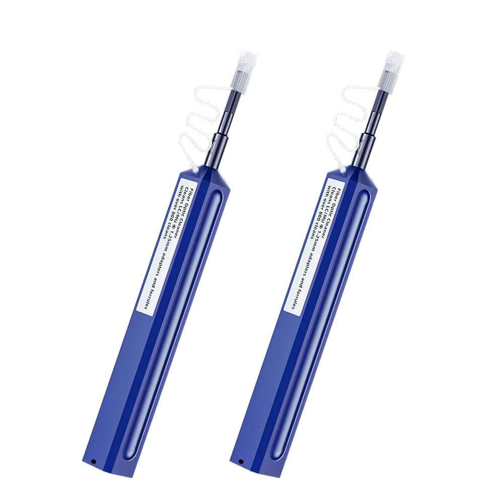 2pcs Stylo de nettoyage de fibre optique, Nettoyeur de fibre 1.25mm pour LC/MU, Stylo de nettoyage de surface d'extrémité de fibre optique, 800 + fois nettoyages
