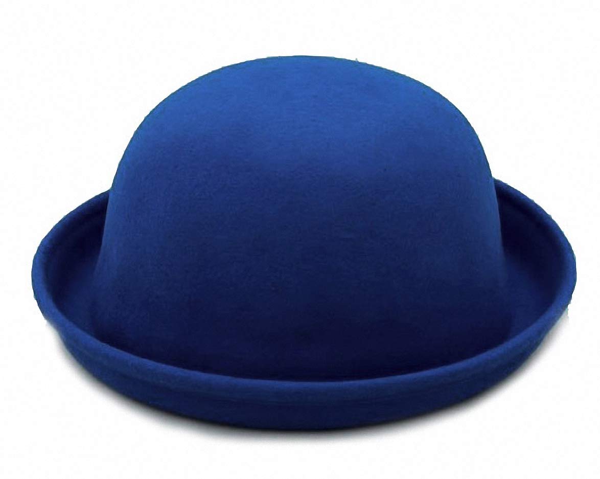 Ulalaza Women's 170-Sapphire Felt Vintage Cloche Derby Hats Autumn Elegant Beanie Cap Winter Bowler Church Hat Party Bucket Hat