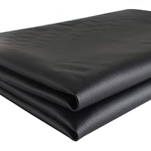 Black Faux Leather Sheets Marine Vinyl Synthetic Leather Fabric 28"x54" Multiple Textures for Boat,Car Seat,Pillow,Crafts DIY Sew 0.5mm Litchi Grain