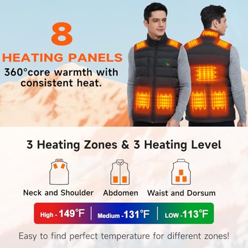 Image of KOVNLO Heated Vest for Men with Battery Pack Included, Soft Fleece Smart Electric Lightweight Heated Jacket