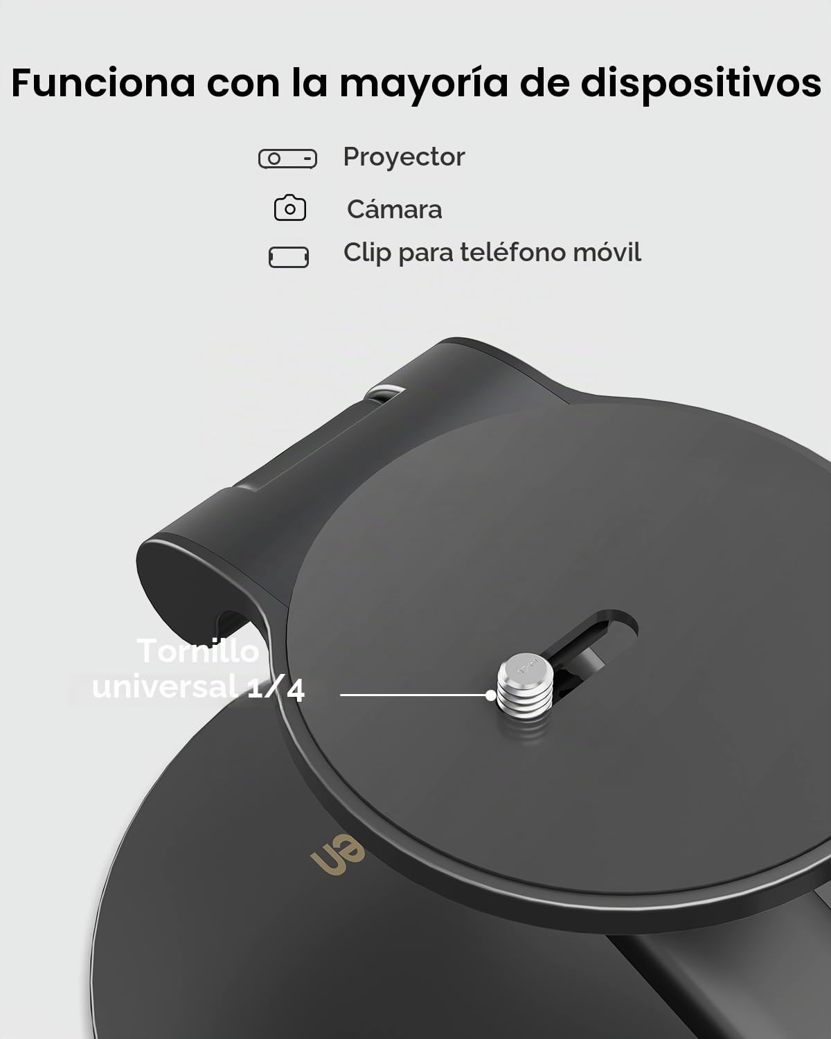 Aurzen Soporte plegable para proyector, ultracompacto con fácil configuración, rotación de 180°, compatible con TMY, HAPPRUN, Yaber, Epson y la mayoría de proyectores (tornillo de ¼ de pulgada, solo