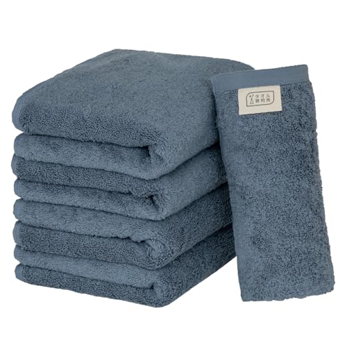 【Amazon.co.jp限定】タオル研究所 [ボリュームリッチ] #003 フェイスタオル スモーキーブルー 5枚セット ホテル...