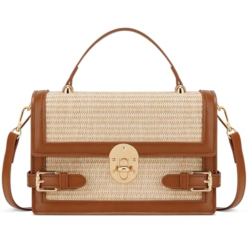 KKXIU Straw Purses for Women – Summer Beach Shoulder Purse & Clutch Handbag, Woven Crossbody Bags for Women