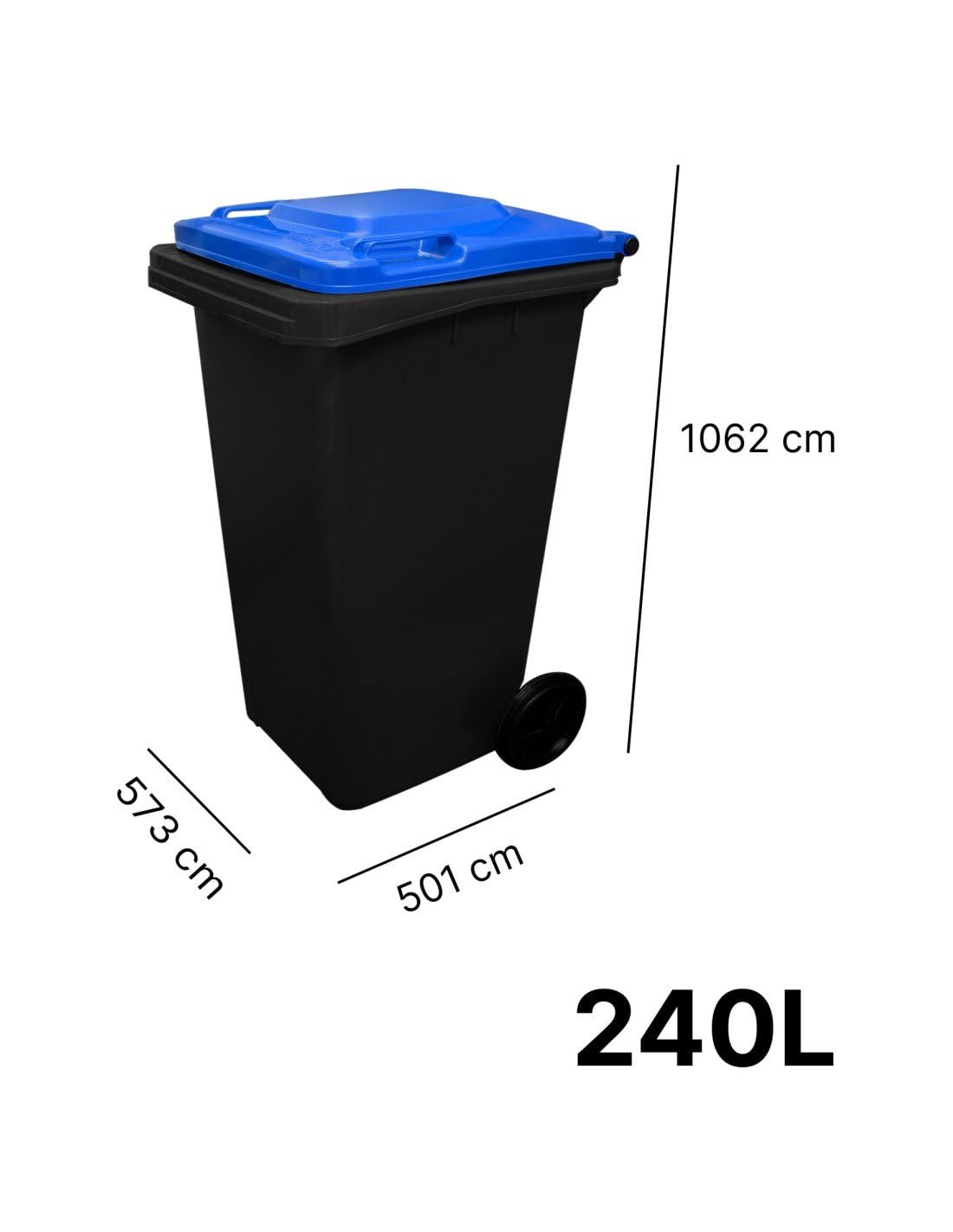 JARDIN202 - JARDIN202 - Contenedor de basura reciclables 240L 2 ruedas | Ecodiseño Negro | COLOR: AZUL () | COLOR: AZUL