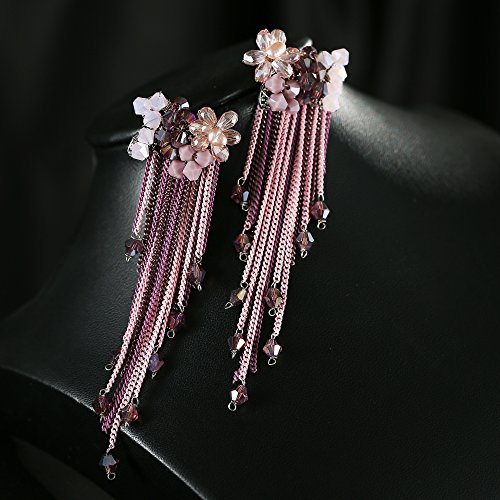 Luxuria Floral Onyx Tassel Earrings