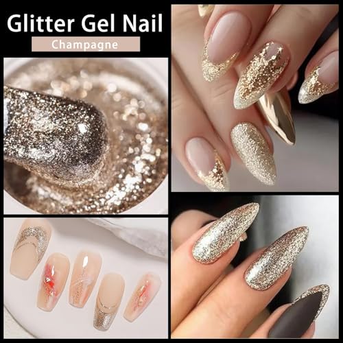 Esmalte de uñas con purpurina platino chrome set 2 miniatura 2