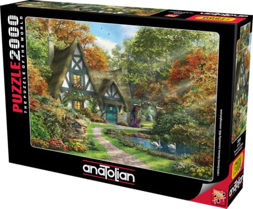 Anatolian- The Autumn Cottage Jigsaw Puzzle niños, Adultos Rompecabezas, Color cabaña de otoño...