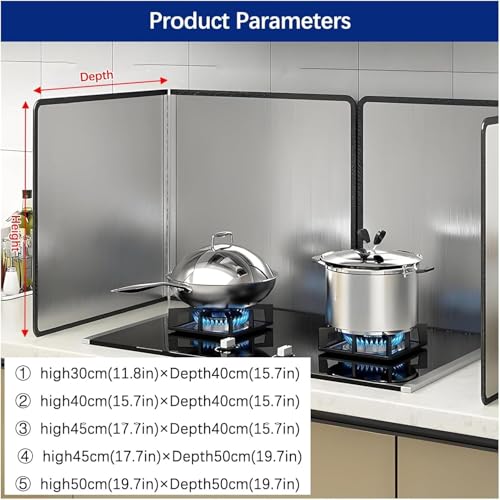 Pantalla de acero inoxidable contra salpicaduras de aceite, cubierta plegable para estufa de cocina para protección de aceite y quemaduras, herramienta de cocina duradera y fácil de limpiar