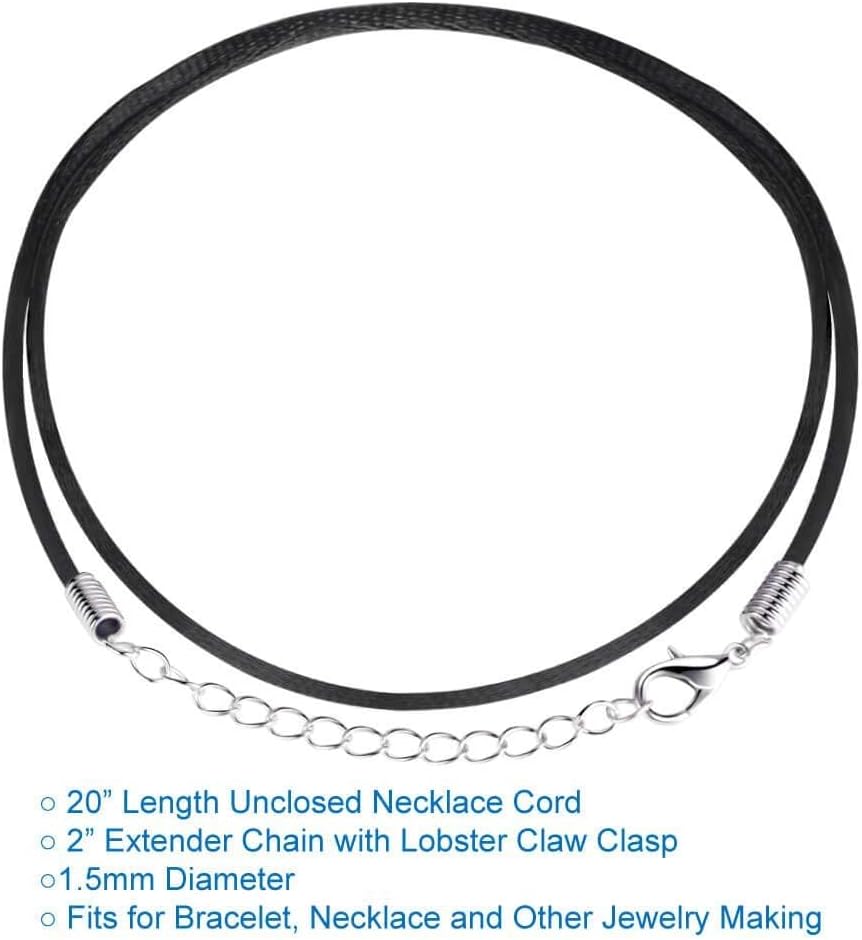 Selizo 50Pcs Necklace Cord Black Waxed Cotton Cord for Necklace Making and Bracelet Making - Image 4