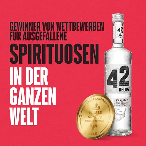42BELOW Premium Vodka, 40 % Vol, 70cL / 700mL, Vierfach Destilliert, hergestellt mit neuseeländischem vulkanischem Quellwasser