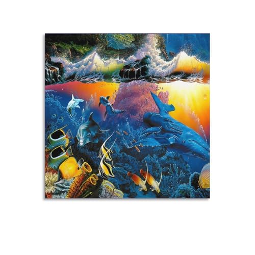 Peinture au trésor Christian Riese Lassen | Décoration d'intérieur murale fruits de mer 70x70