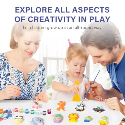 Image of SUPER TOY 7 Activities DIY Mould and Paint Craft kit, Paint Your Own Painting Kit Plaster Figurine Set with Pigments, Palette & Mold Art & Craft Set - Educational Toy for 3-12+ Year Old Boys & Girls