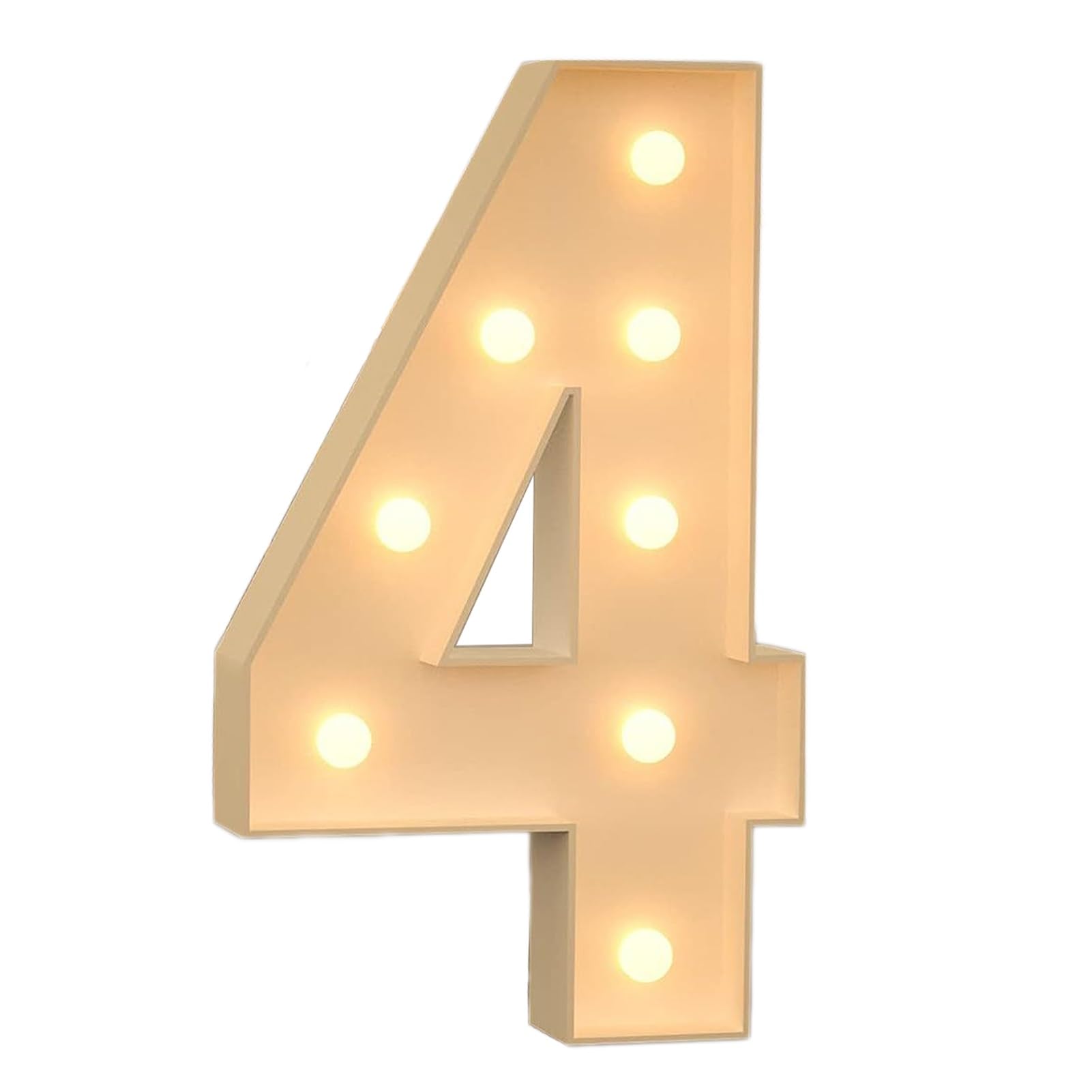 HYQFSAD Marquee Light Up Numbers LED Numbers Light Signs Largr Pre-Cut Frame Mosaic Numbers for 20th 50th 16nd Birthday Anniversary Wedding Party DIY Decoration (Color : Number 4, Size : 100cm/3FT)