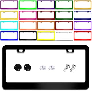 Custom License Plate Frame for Cars Personalized with Text Name 6.3x12.2 Inch Design Your Front Car Tag Sign for Men Women Friend, 1PCS - Blank Black