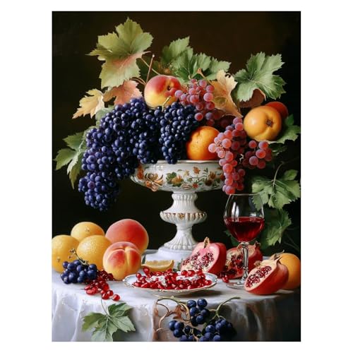 DIY ワイン 数字油絵 グレープ 数字塗り絵画 手芸キット 135 x 100Cm 絵画 インテリア 手作りキット ビッグサイズ 複数サイズ 子供 初心者 ペイントバイナンバー 画材 Painting by Numbers 適用対象そして自宅 壁飾り お