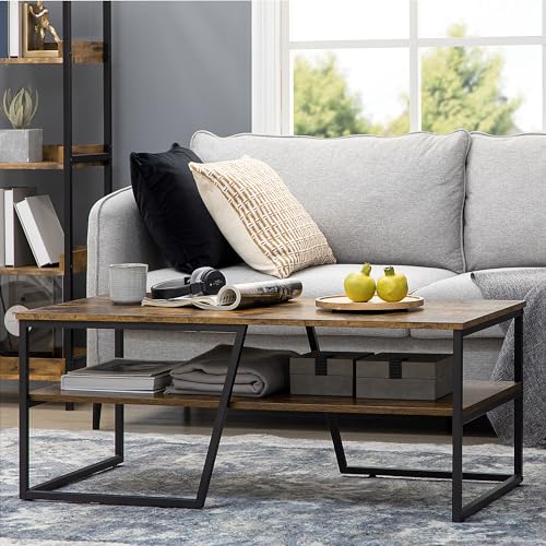 Table basse industrielle 2 niveaux 106 cm HOMCOM