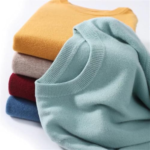 Men's 100% Wool O-Neck Pullover Solid Large Size Loose Casual Sweater Outdoor Cashmere Sweater2