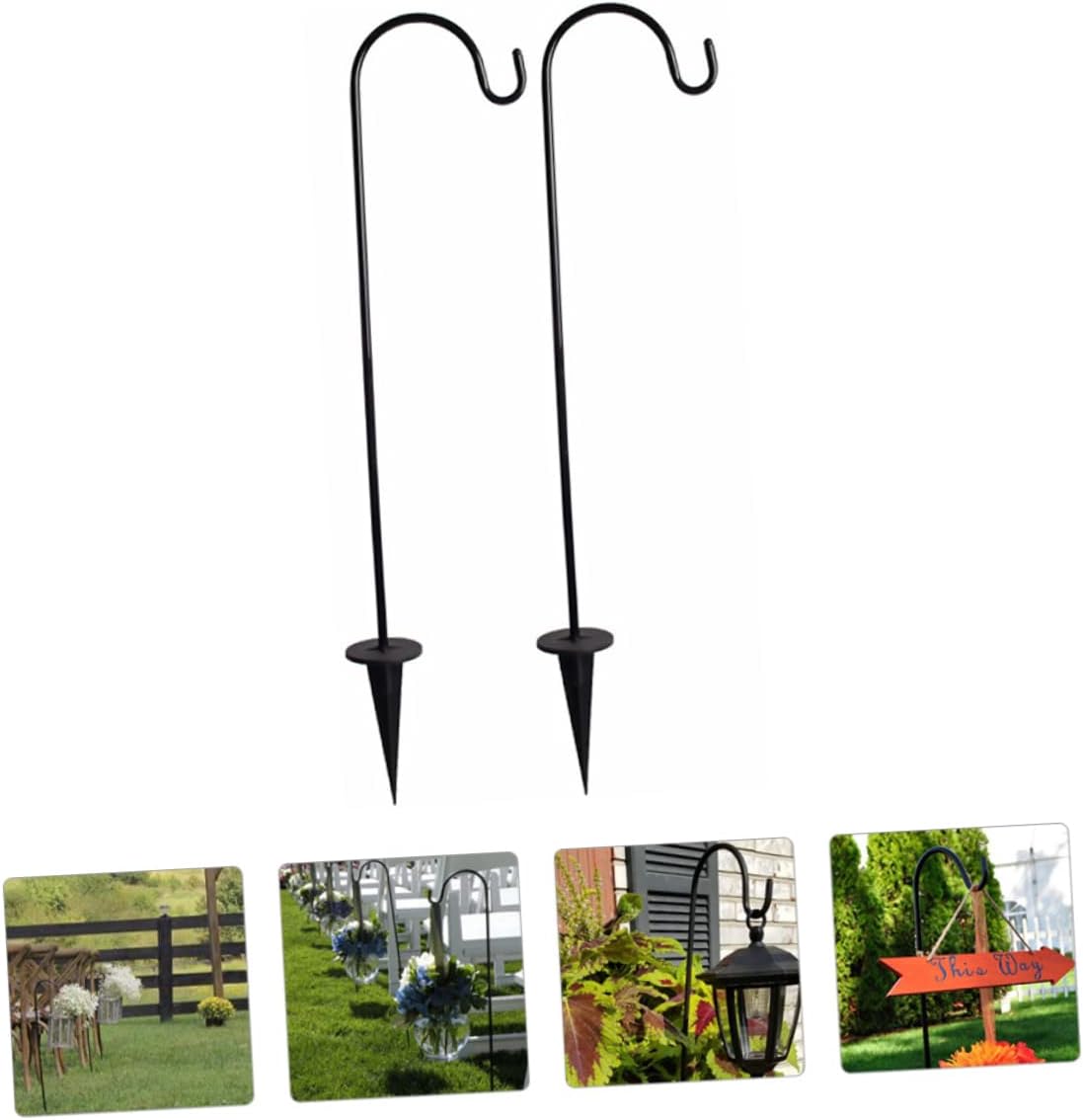 Set of 6 Outdoor Iron Hooks Black s Hooks for Hanging Plants Lanterns Flags Garden Decor Easy Install