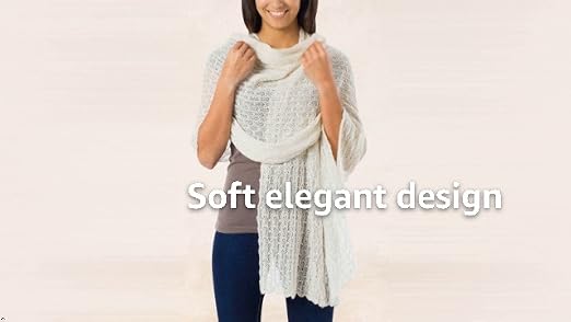 小物 ALPACA WOOL SUPER LIGHT KNIT STOLE NOVICA Artisan Handmade White Alpaca Blend Shawl | Pure Wool from