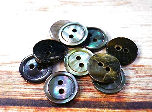 貝蝶 Amazon | 貝ボタン 定番の117型の2穴 白蝶貝・黒蝶貝・茶蝶貝 各