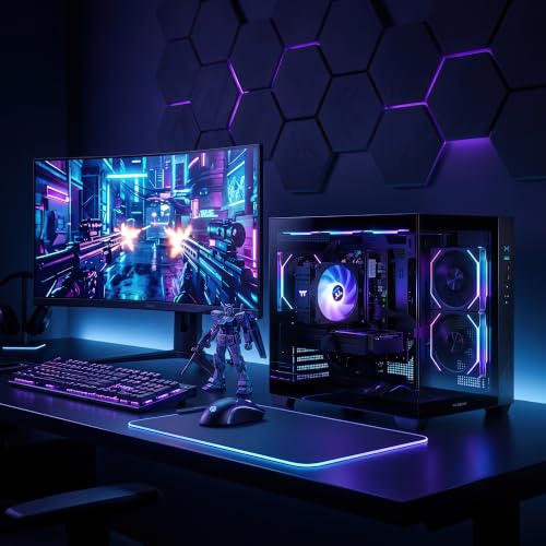 Image of MLOONG Prebuilt Gaming PC,AMD Ryzen 7 8700F GeForce RTX 5060 Ti 8GB GDDR7 | 16GB DDR5 RAM 1TB NVMe SSD 650W Bronze WiFi &BT Windows 11 Home 6 ARGB Fans Black