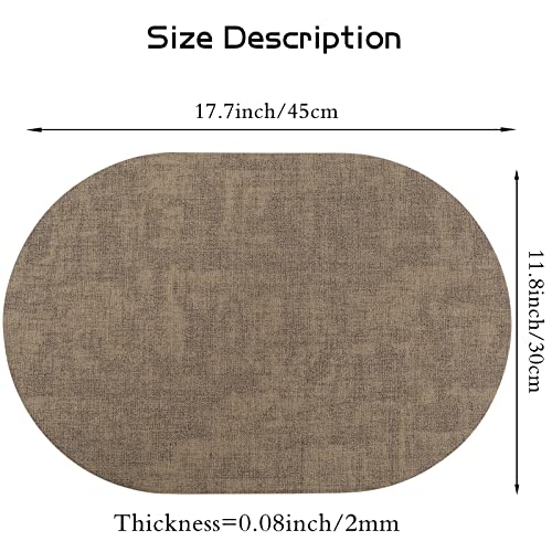 Placemats Set Of 6 Indoor Outdoor Place Mats Leather Wipeable Table Mats For Dining Kitchen Kids Brown #TOP5