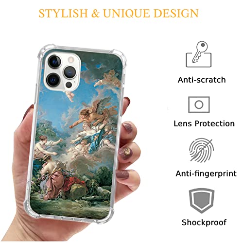 Lemifelgby Angels Iconic Painting Case Compatible With Iphone 13 Pro Max, Rococo Painting Art Case For Iphone 13 Pro Max For Teens Men And Women, Cool Tpu Bumper Phone Case Cover #TOP1