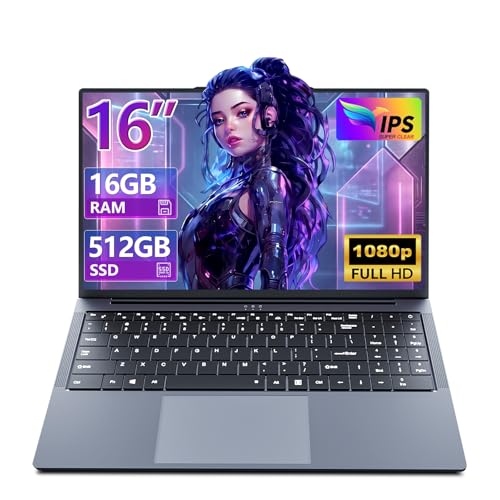 YOZISUAN Gaming Laptop 16GB RAM 512GB SSD, Traditional Laptop Computers with Core i5 (Up to 3.60 GH) 16' IPS FHD 1920 * 1200, Laptop Computer for Students/Business with Backlit Keyboard