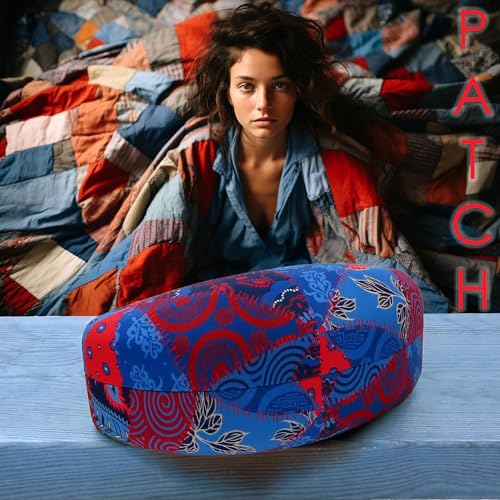 Image of Large Curved Sunglasses Case - Women Hard Shell Glasses Holder - XL Large Eyeglass Case with Pouch &Cloth