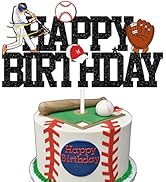 GOGOPARTY Baseball Cake Topper, Baseball Cake Decorations Happy Birthday Baseball Softball Player...