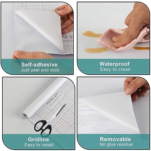 Arthome WALL DECOR Matte Contact Paper,Peel and Stick Wallpaper,Self Adhesive Vinyl Paper for Countertop,Cabinet,Furniture Renovate and Wall Covering Decoration,White Matte,30W x 254L cm — view 5