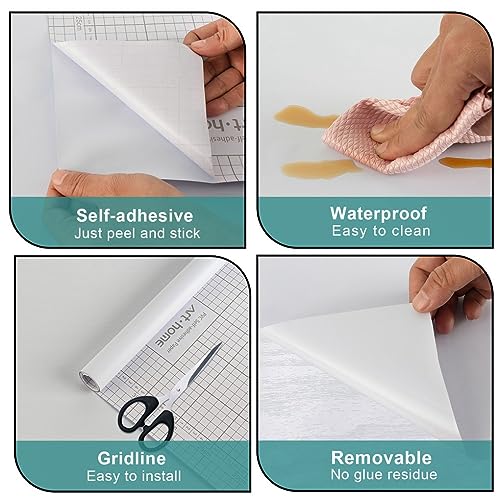 Miniatura 6 de Arthome Vinilo Adhesivo Muebles Blanco, 30cmx254cm Papel Pintado Autoadhesivo Blanco Sólido Mate Texturado Adhesivo Decorativo Para Encimeras, Armarios, Muebles, Decoración De Paredes Revestimiento