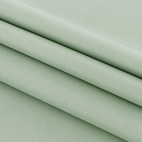 Image of DWCN French Door Curtains - Rod Pocket Thermal Blackout Curtain for Doors with Glass Window, Kitchen and Patio Doors for Privacy, 54 X 72 Inches Long, 1 Curtain Panel with Tieback, Bean Green