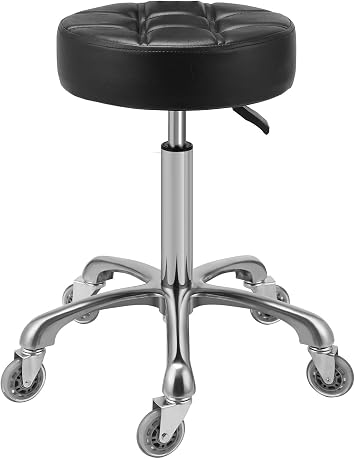 Kaleurrier Swivel Stool Chair,Height Adjustable,400 lbs Heavy Duty Hydraulic Rolling Metal High Stool for Kitchen,Salon,Bar,Office,Massage,Clinic