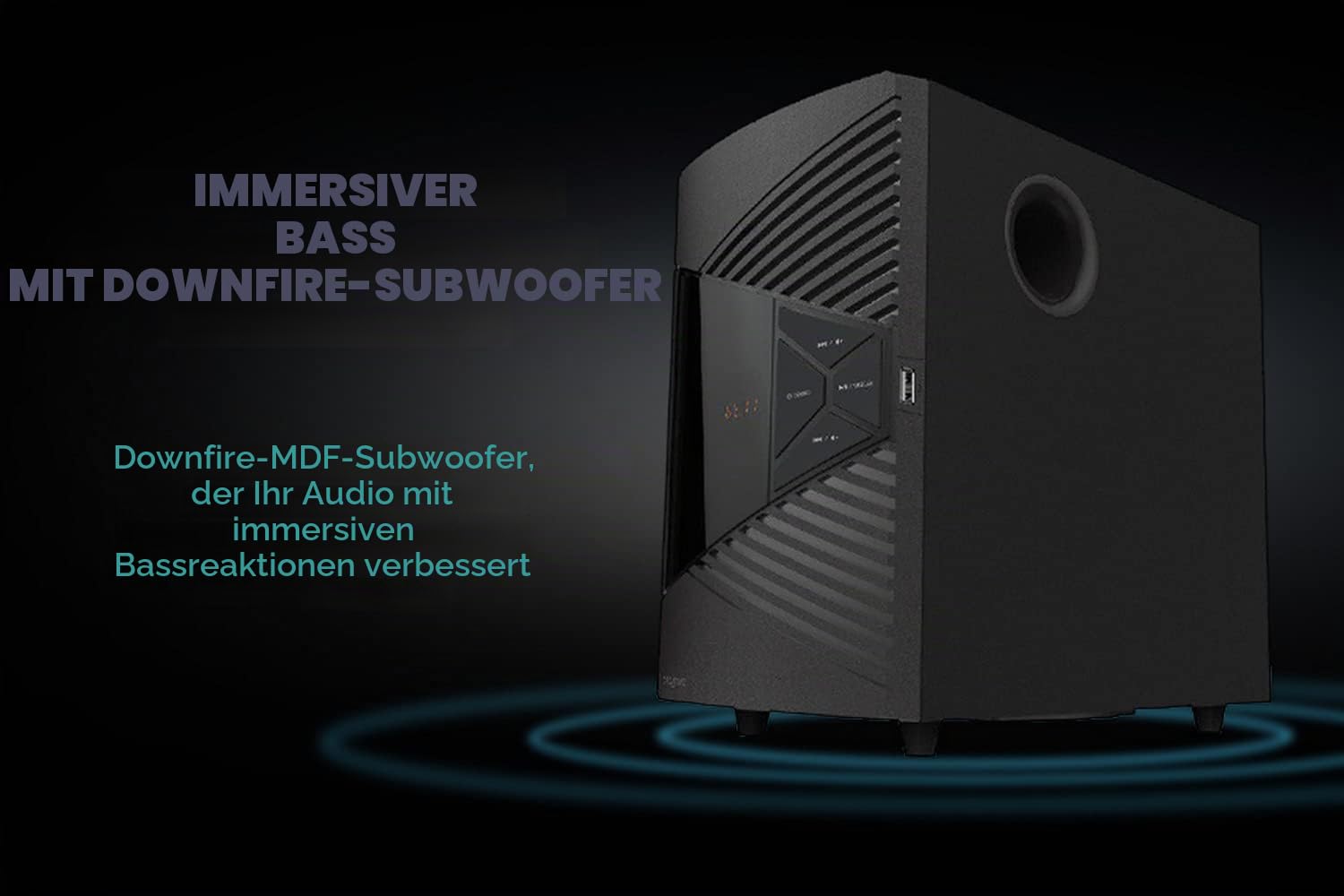 Creative SBS E2500 Leistungsfähiges 2.1-Bluetooth-Lautsprechersystem mit Subwoofer für Computer und Fernseher, Schwarz