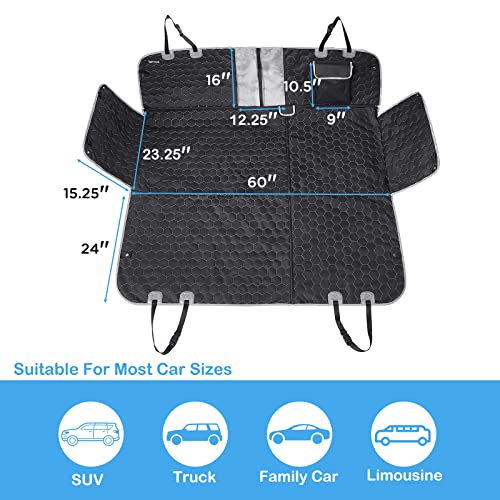 Dehoua Dog Car Seat Cover for Back Seat, 100% Waterproof Pet Back Seat Cover Hammock , Dog Backseat Cover with Mesh… - Image 8