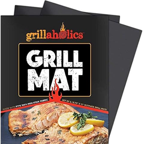 Grill Mat - Lifetime Guarantee - Set of 2 Nonstick BBQ Grilling Mats - 40 x 33 cm Cover